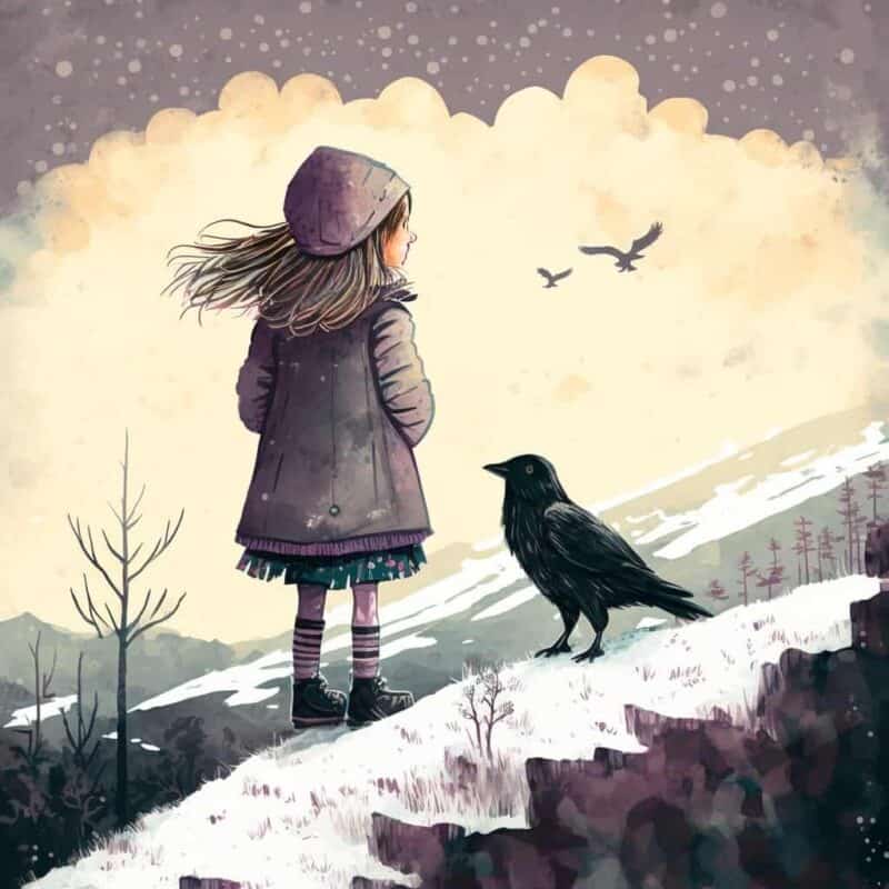 Märchen zum Lesen - Wie die kleine Karin eine Krähe traf